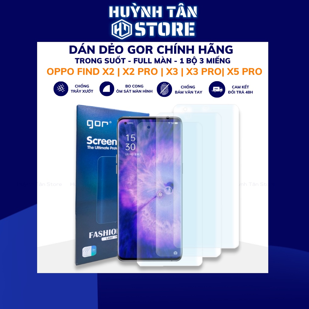 Dán dẻo 3D Oppo Find X5 Pro, X3, X3 Pro, X2 ,X2 Pro 5G trong suốt full màn chính GOR