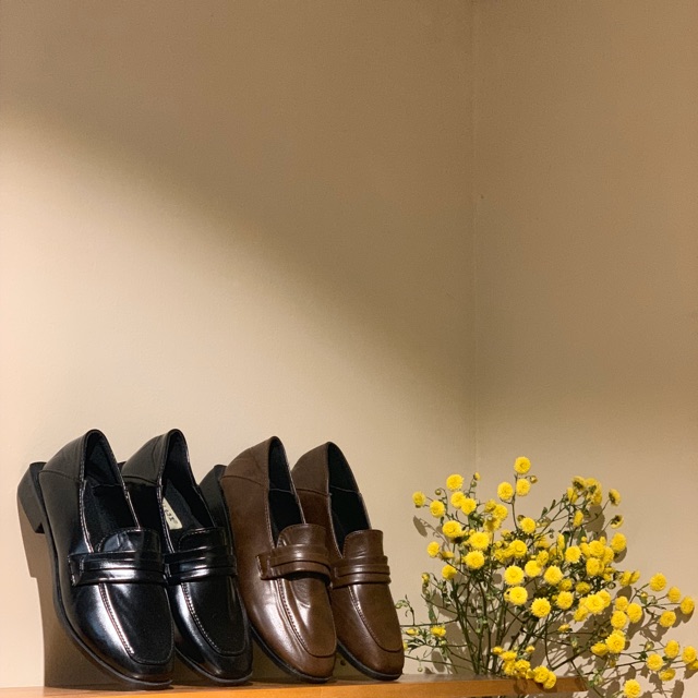Giày loafer 3p chất da lì bóng