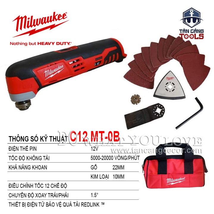 Máy Cắt Rung Đa Năng Dùng Pin Milwaukee C12MT-0B