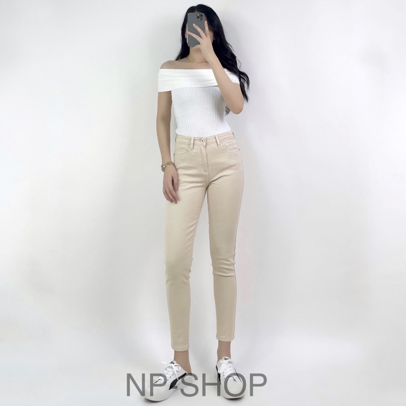 Quần skinny jeans nữ NPSHOP 9 tấc lưng cao, quần bò nữ dáng lửng cạp cao NPQUAN012