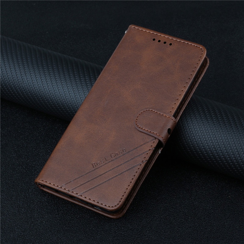 Bao Da Điện Thoại Da Bò Màu Trơn Dạng Ví Nắp Lật Có Ngăn Đựng Thẻ Cho iphone 7 8 Plus X Xs XR 11 Pro Max Ốp