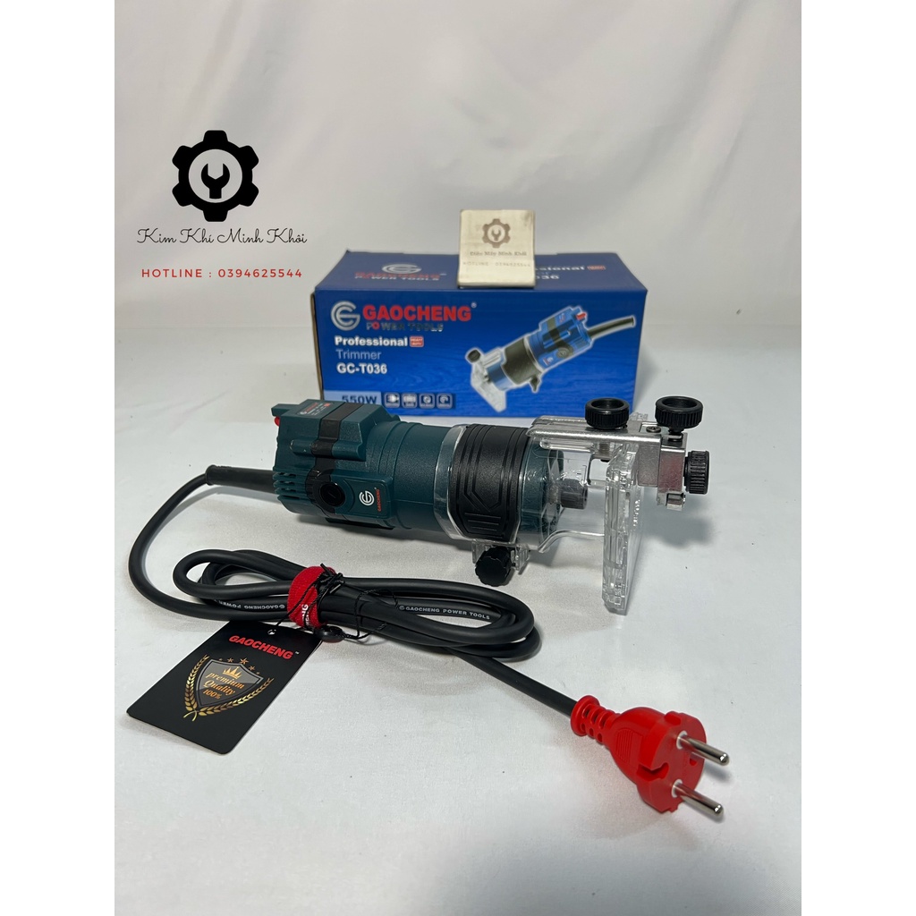[Chính Hãng] Máy phay gỗ cầm tay GAOCHENG GC-T036 công suất lớn 550W| Máy soi mộng gỗ, đánh cạnh