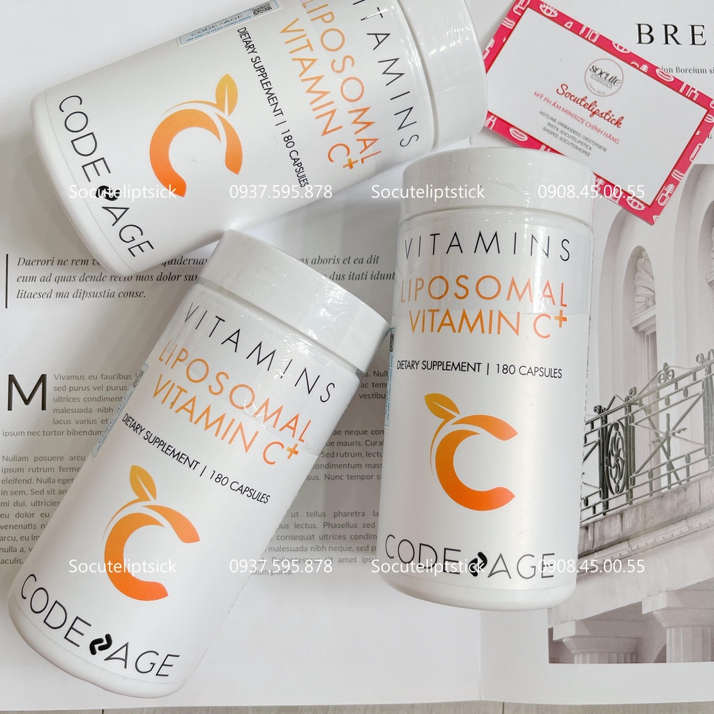 Viên Uống Liposomal Vitamin C CodeAge 180 viên hàng chính hãng