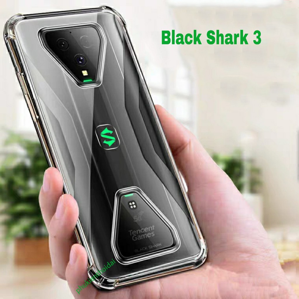 Ốp lưng Black Shark 3 / 3s / 2 / Shark 4 / 4 Pro / 4S / Shark 5 / 5 Pro dẻo trong suốt lồi 4 góc chống ố vàng
