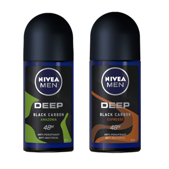 Lăn ngăn mùi thơm mát suốt ngày dài dành cho Nam NiveaMen Deep Black Carbon 50ml - Hàng Chính Hãng