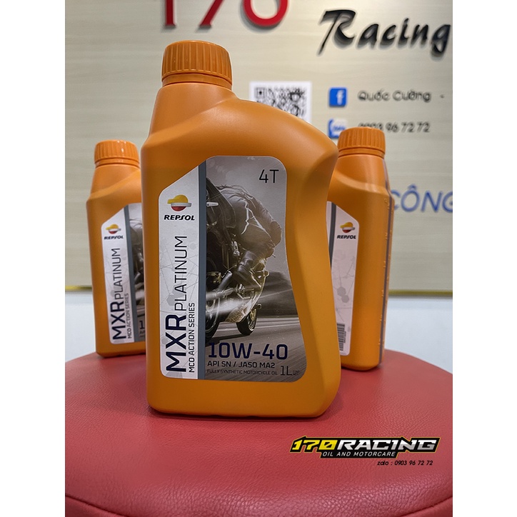 (HCM) Nhớt Xe Máy REPSOL MXR PLATINUM FULLY SYNTHETIC 10W40 API SN | JASO MA2 Dung Tích 800 ML - 1000 ML