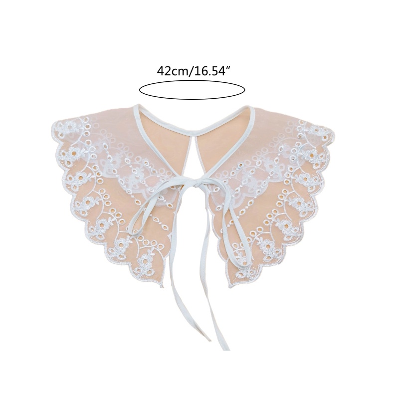 Cổ Áo Sơ Mi Ren Rỗng Họa Tiết Hoa Có Thể Tháo Rời Cho Nữ