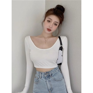 áo cổ u tay dài xinh tôn dáng