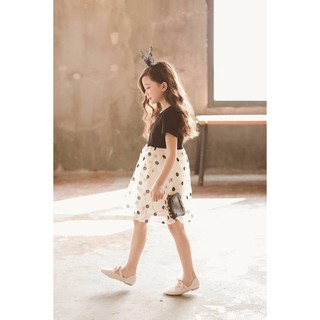 (xả) (thanh lý) Váy bé gái xoe chấm bi (Sz: 110 - 160)