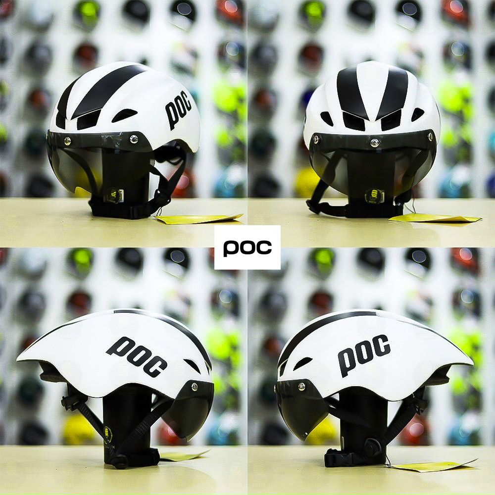 NÓN THỂ THAO POC 01 MÀU TRẮNG VIỀN ĐEN TẶNG TÚI VÀ HỘP
