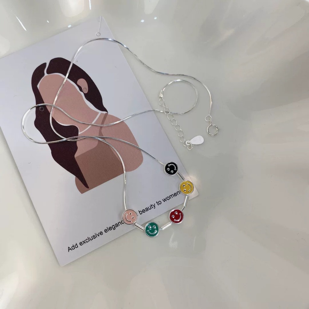 Màu Sắc Vòng Cổ Xương Quai Xanh Mặt Cười Đơn Giản Thời Trang