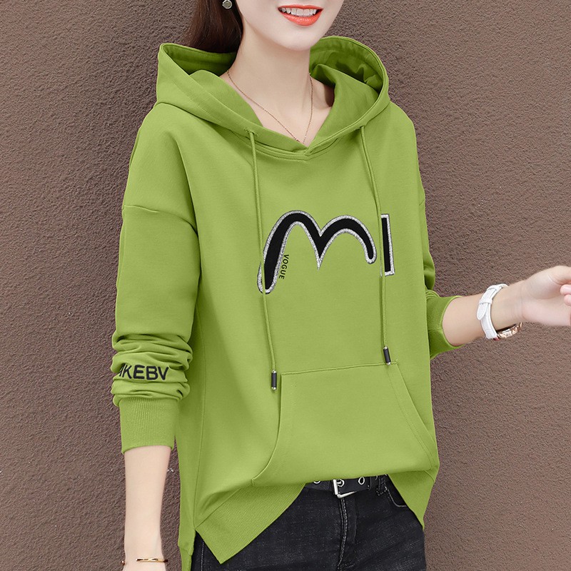 Áo Hoodie Vải Cotton Mỏng Thời Trang Xuân Thu Cho Nữ