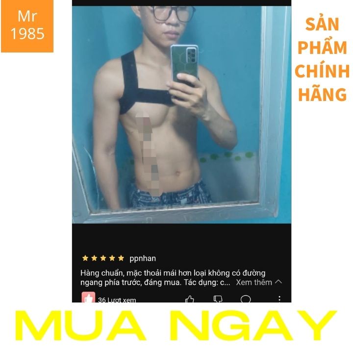 Đai nịch ngực dành cho nam Tanks Party hỗ trợ tập gym thể thao dây co giãn linh hoạt Mr1985