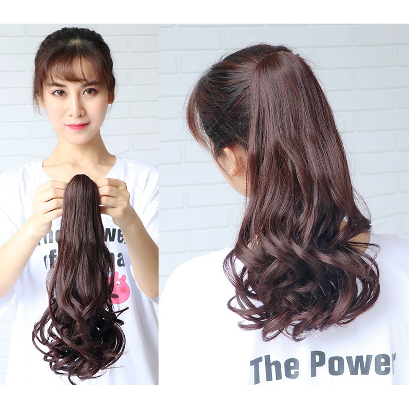 Ngoạm tóc giả nữ 💖FREESHIP💖 xoăn lửng 40cm N163