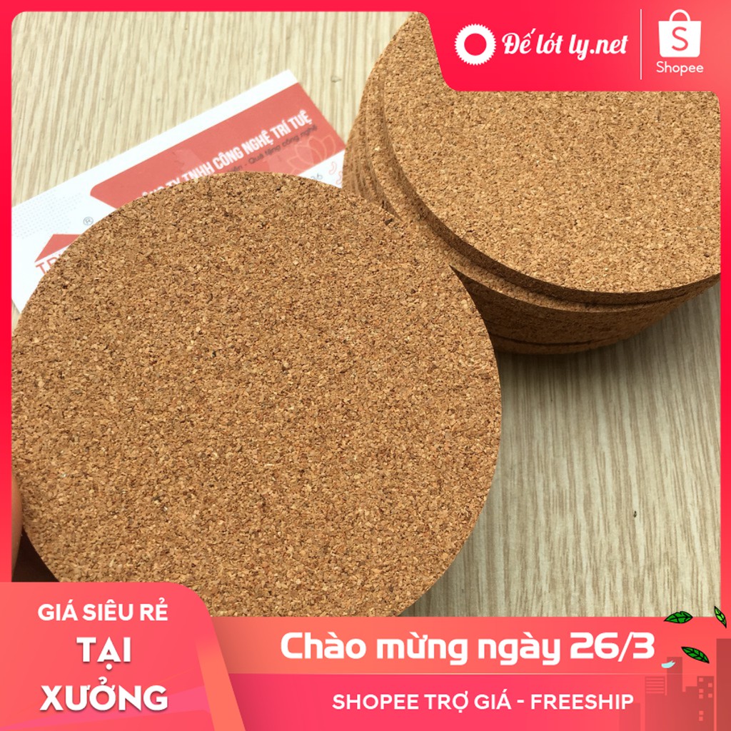 Đế Lót Ly Gỗ Ép Có Sẵn {FREESHIP}-Miếng Lót Cốc Gỗ Mùn Hồ Chí Minh