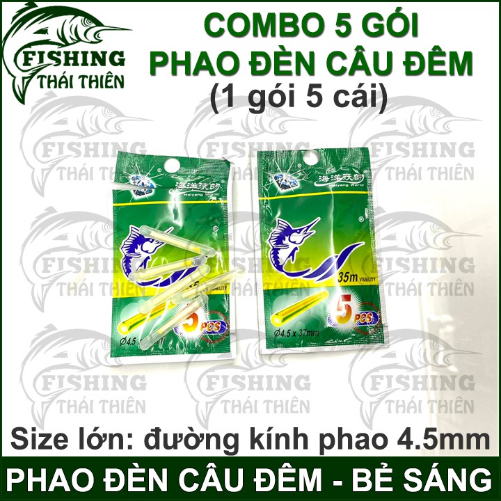 Combo 5 gói phao đèn câu đêm bẻ sáng loại lớn