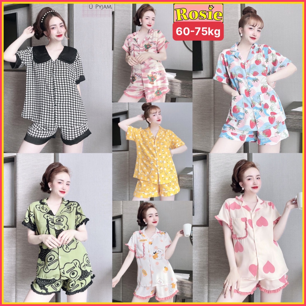 [ BIGSIZE 60-75KG ] Bộ ngủ lụa bigsize đùi siêu dễ thương