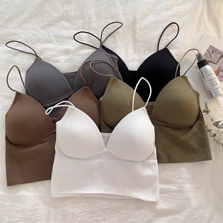 Áo bra gân có mút xẻ V summer