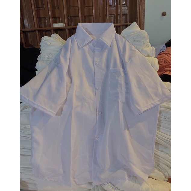 ÁO SƠ MI TRẮNG CỘC, TAY LỠ CÓ TÚI/ KHÔNG TÚI ULZANG FREESIZE
