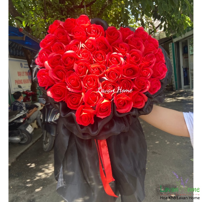 Bó hoa hồng sáp hình trái tim lãng mạng - Quà tặng các dịp lễ như 20/10, lễ giáng sinh, lễ tình nhân, 8/3 hay sinh nhật
