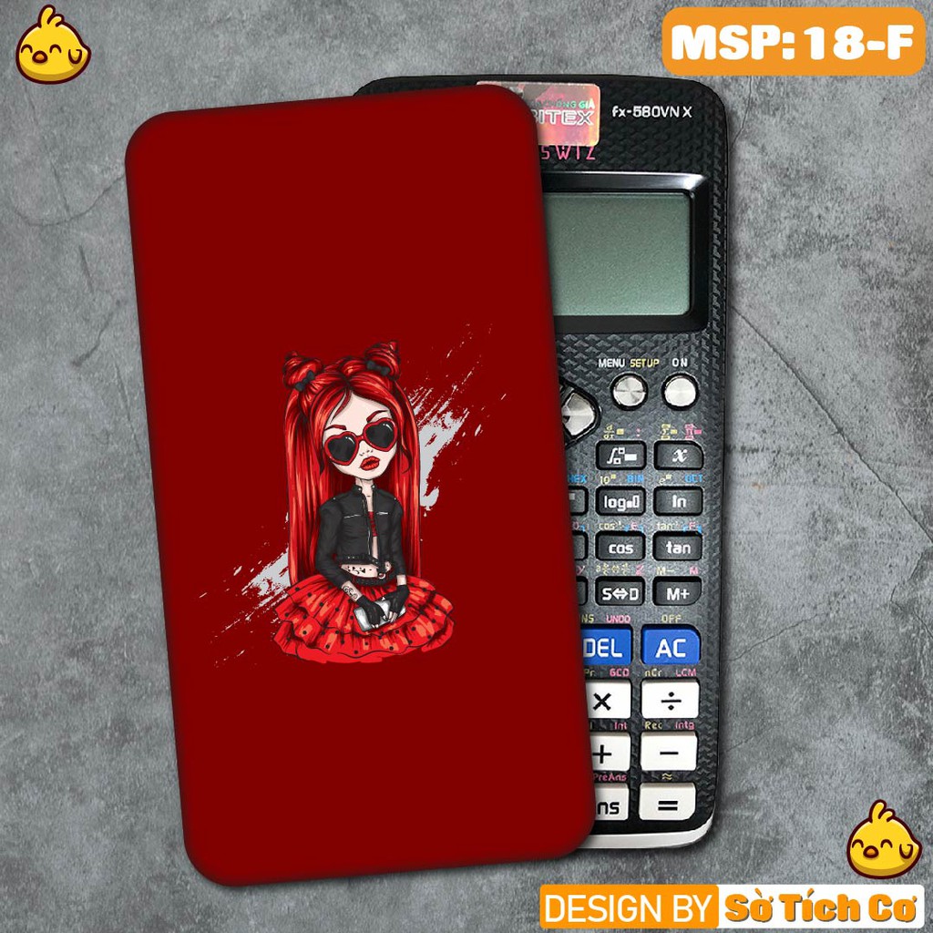 Miếng decal dán máy tính casio vinacal FX500 FX570 FX580 - 570ES 570EX 680EX hình Girl Chibi MSP: MT18