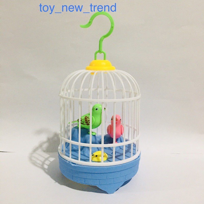 Đồ chơi trẻ em, đồ chơi lồng chim biết hót. Đồ chơi chạy bằng pin AA, có đèn led, kích thước 21cm x10cm