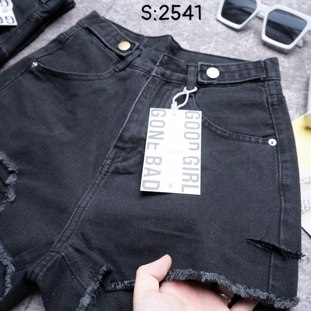 Quần Short Jean Nữ Lưng Cao Có Gấu Kiểu ULZZANG