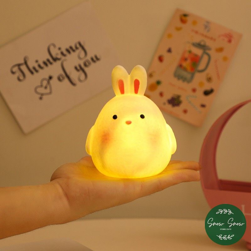 Đèn Ngủ Để Bàn - Đèn Ngủ hình Gấu Thỏ dễ thương trang trí phòng tặng kèm pin tiện lợi nhựa cứng siêu bền