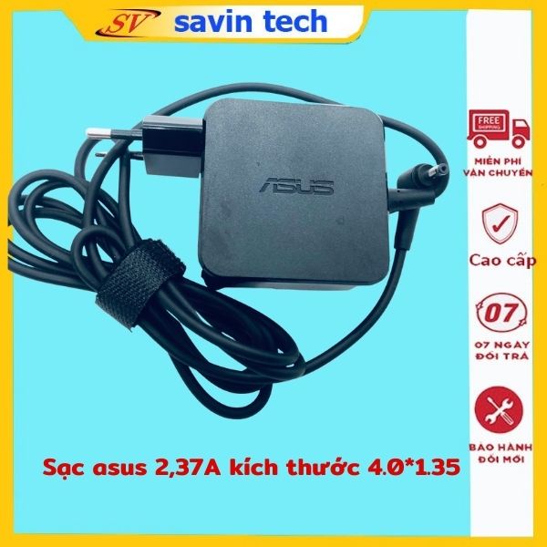 Sạc laptop asus 2,37a chân nhỏ 4.0*1.35 savintech, sạc máy tính asus zin cao cấp bảo hành 12 tháng