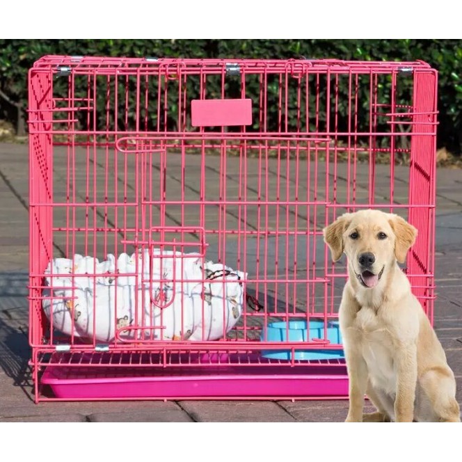Lồng chuồng chó mèo size lớn, Chuồng pet gấp gọn sơn tĩnh điện