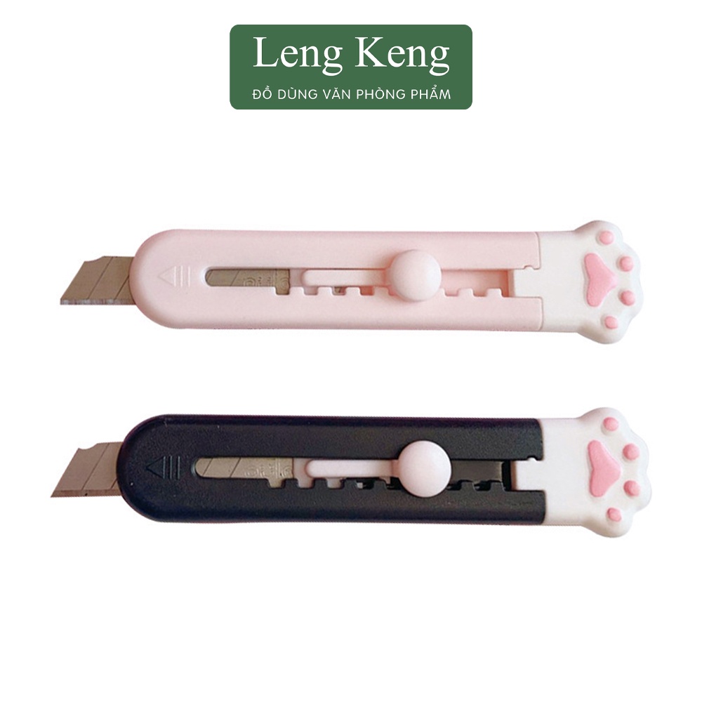 Dao rọc giấy mini chân mèo văn phòng phẩm Leng Keng loại tốt D12