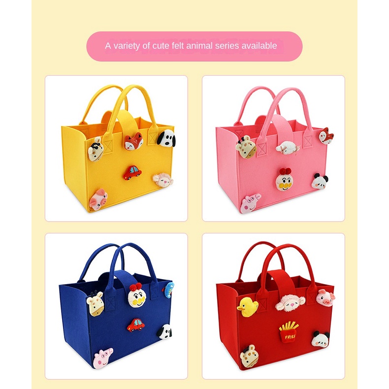 Túi tote xách tay JASMIN NOIR bằng vải nỉ hình hộp dễ thương tùy chọn màu sắc thời trang dành cho nữ