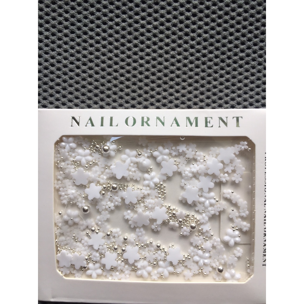 " Hàng chất lượng " Charm ngôi sao bi nhỏ màu trắng NAIL PROFESSIONAL NAIL ORNAMENT.