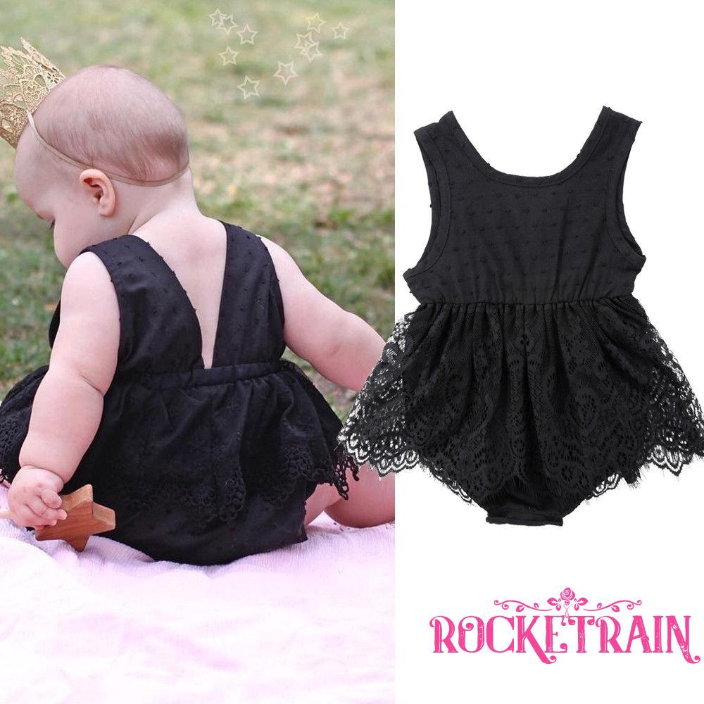 Áo váy liền thân thiết kế phối ren đặc sắc dành cho bé gái sơ sinh 0-18 tháng tuổi