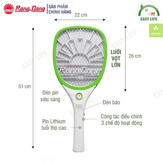 Vợt bắt muỗi Rạng Đông cao cấp 2021