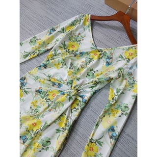 Đầm Họa Tiết Xoắn Eo Size M