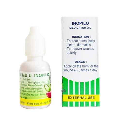 Dầu mù u Inopilo hỗ trợ bị bỏng chai 15ml