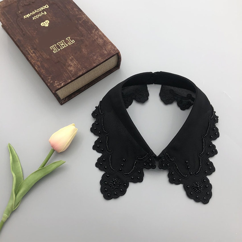 Vòng Cổ Choker Thêu Hoa Đính Ngọc Trai Nhân Tạo Phong Cách Gothic Hoàng Gia Cho Nữ