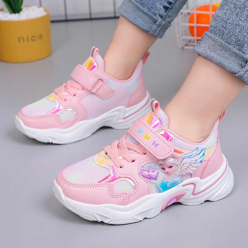 Giầy Elsa Công Chúa,Giày Thể Thao Elsa Phối lưới Thoáng Khí Sz 26-38 Cho Bé Gái 3Tuổi GH07