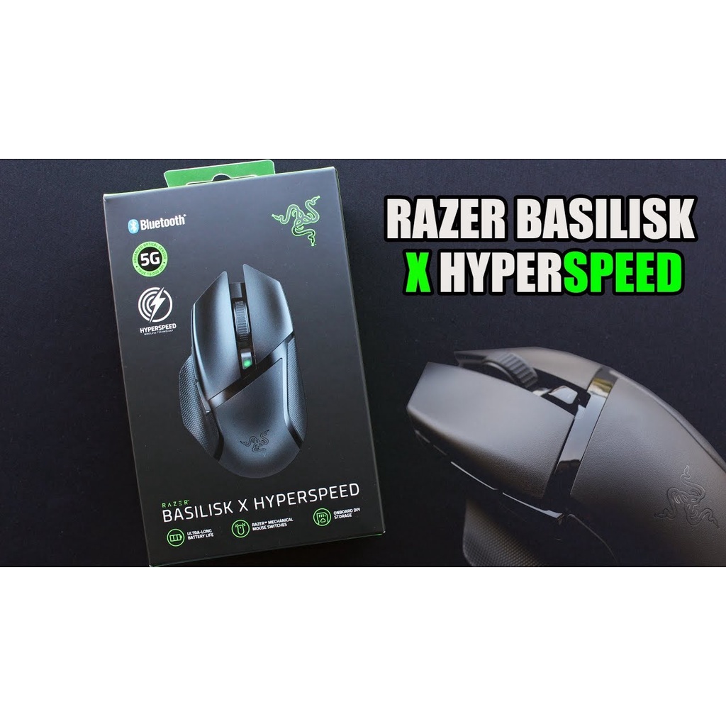 Chuột không dây RAZER Basilisk X HyperSpeed-Wireless Ergonomic (RZ01-03150100-R3A1) - Hàng chính hãng