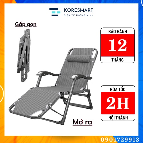 Ghế gập nằm thư giãn có con lăn massage,Ghế xếp thư giãn,Giường gấp đa năng chất liệu vải lưới Textilene