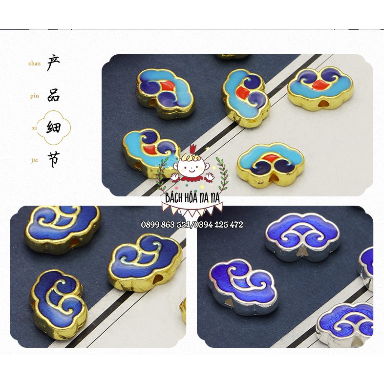 Combo Phụ kiện DIY Handmade Cổ Trang Charm Hoa Sen phủ màu Dây đeo điện thoại Túi xách Móc Khóa Vòng Tay - Nana Shop