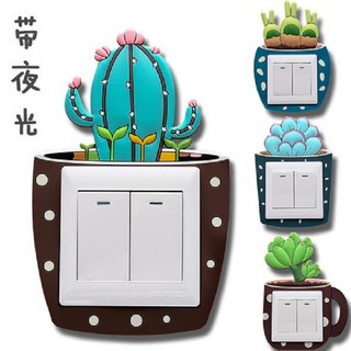 Miếng dán 3D trang trí ổ điện phát quang