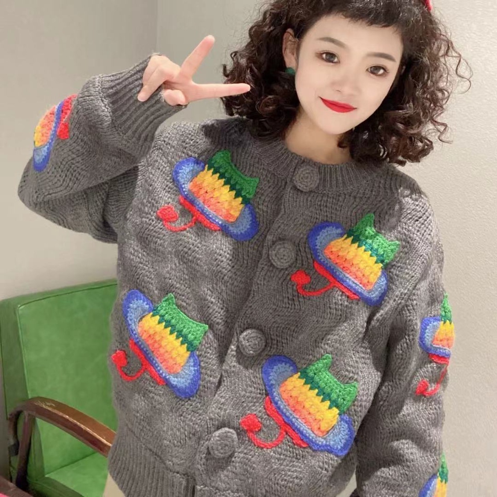 Áo Khoác Cardigan Dệt Kim Phong Cách Vintage Cho Nữ  tao bao