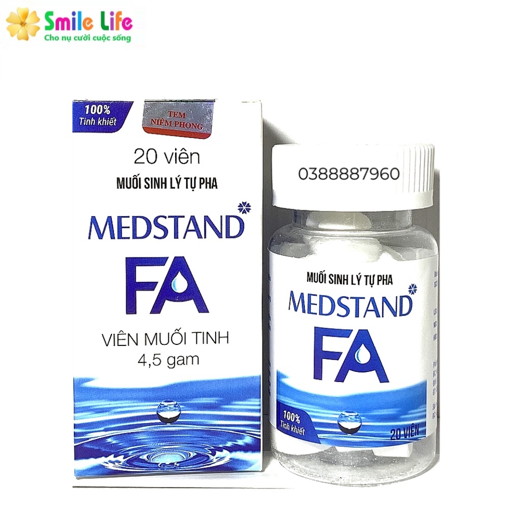 SMILE LIFE | Viên Muối Rửa Mũi Xoang Tự Pha Medstand FA ® - Hộp 20v Tiện Lợi