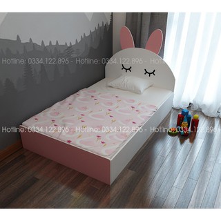 Giường ngủ cho bé gái bằng gỗ công nghiệp hình con thỏ đáng yêu