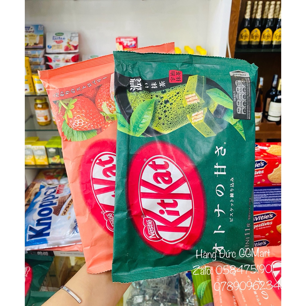 Bánh Kitkat Nhật Bản vị Trà xanh, vị Dâu, vị truyền thống Nhật