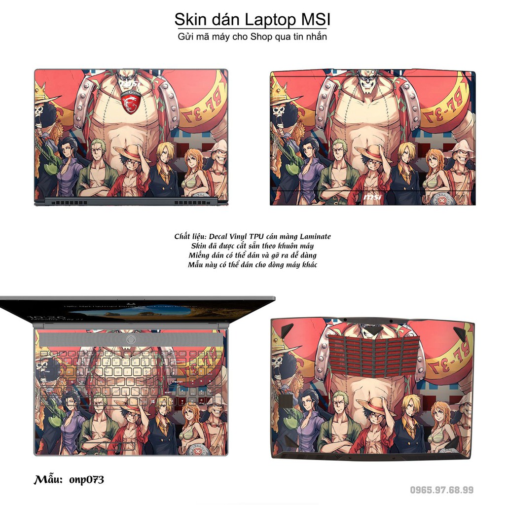 Skin dán Laptop MSI in hình One Piece _nhiều mẫu 5 (inbox mã máy cho Shop)