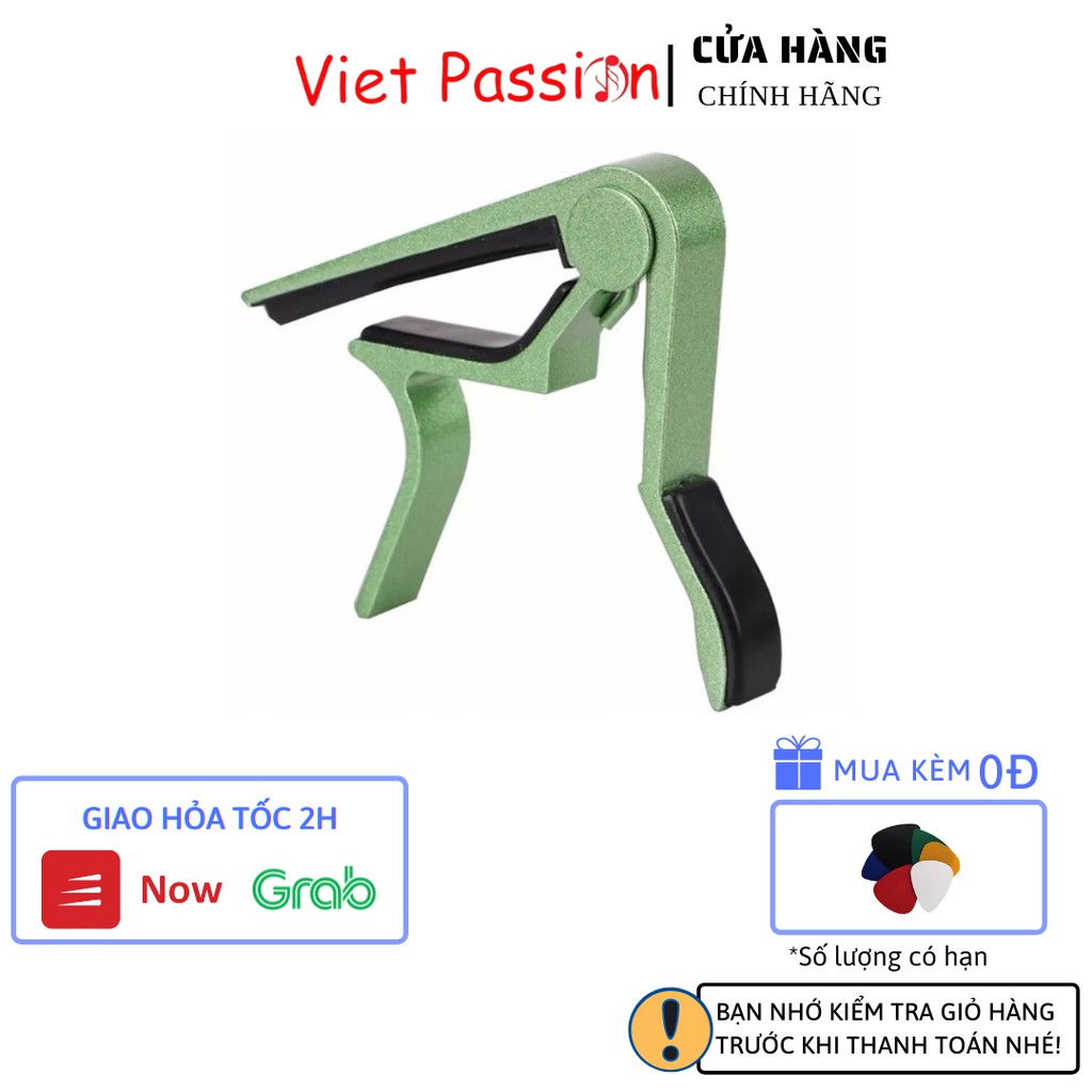 Kẹp capo guitar nhỏ classic acoustic kim loại màu xanh lá vietpassion lên tông hạ tông dùng cho mọi loại đàn ghita