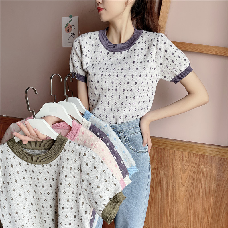 SUXI Áo Sơ Mi Tay Ngắn Cổ Tròn Dáng Rộng Thời Trang Dành Cho Nữ